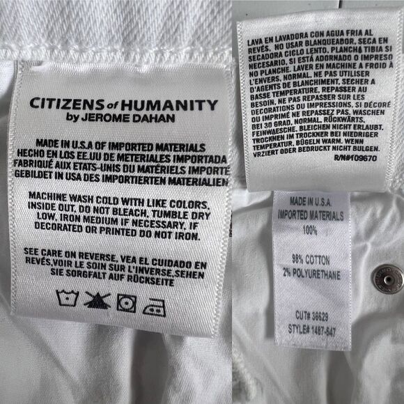 Citizens of Humanity Women's White Denim Skinny Crop Jeans Size 28 - Picture 7 of 12